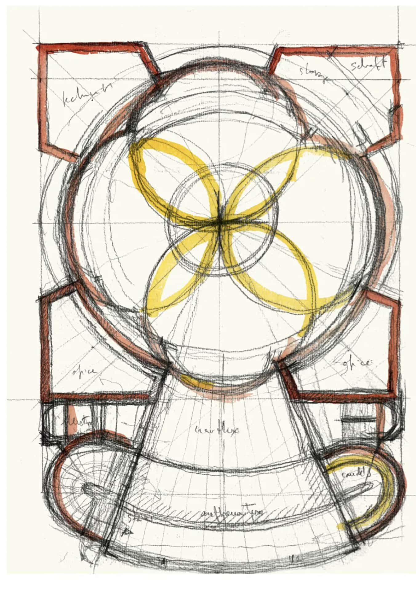 Santiago Calatrava, Saint Nicholas Greek Orthodox Church sketch, 2022